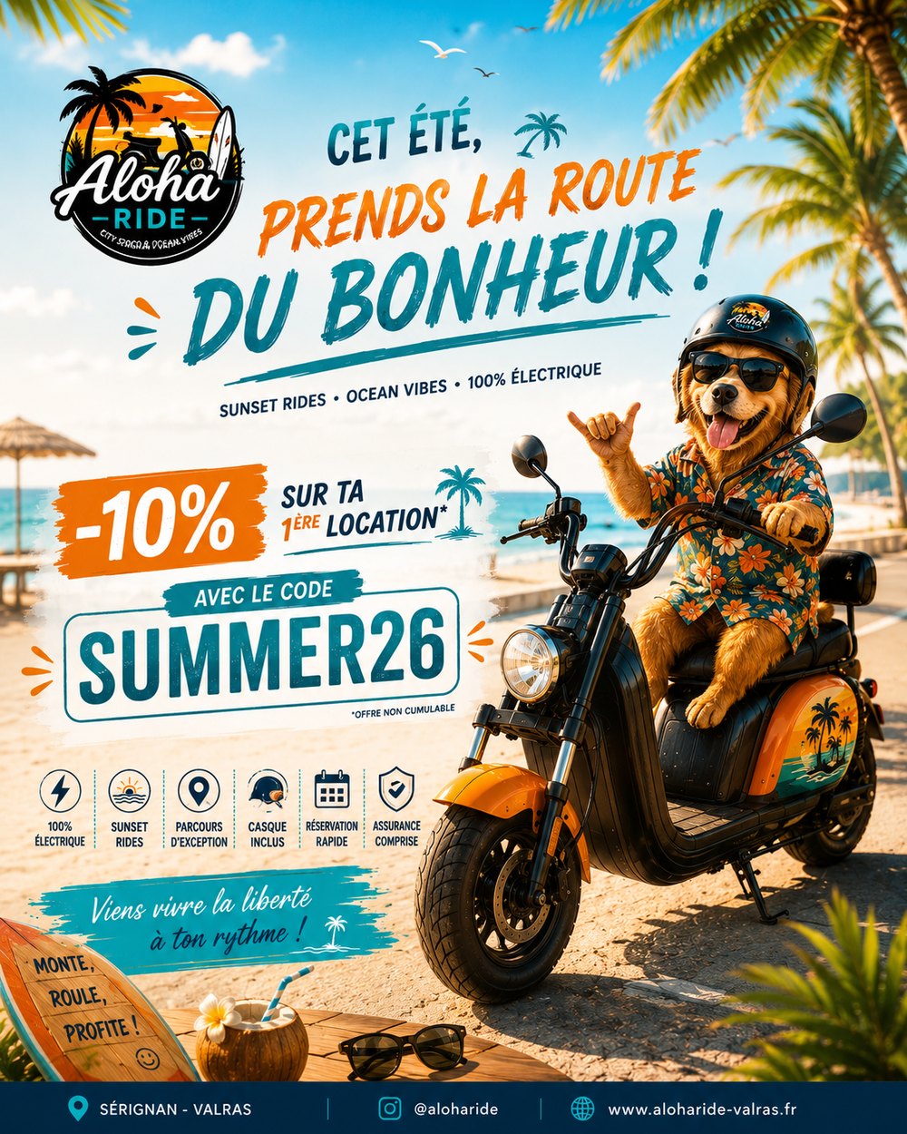 -10% sur votre première location avec le code SUMMER26, offre valable jusqu'à fin août 2026